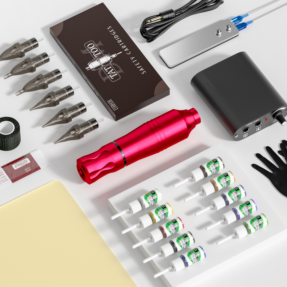 KingKong Tattoo Pen Kit Mini Power Supply Gloves tattoo set