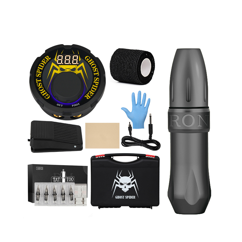 Tattoo Pen Kit  Professional DM tattoo needles LCD power foot Pedal  tattoo machine kit