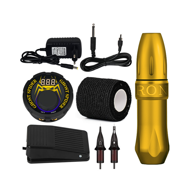 Rotary  Tattoo Pen Kit LCD Power Foot Pedal Tattoo Machine set