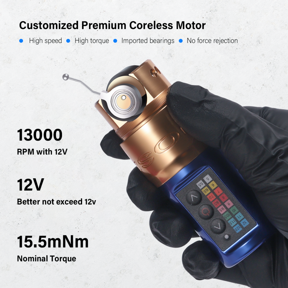 JOSI Wand Wireless Tattoo Machine Fast Charging 2400mAh Lithium Battery Japanes Coreless Motor 12v/13000rpm