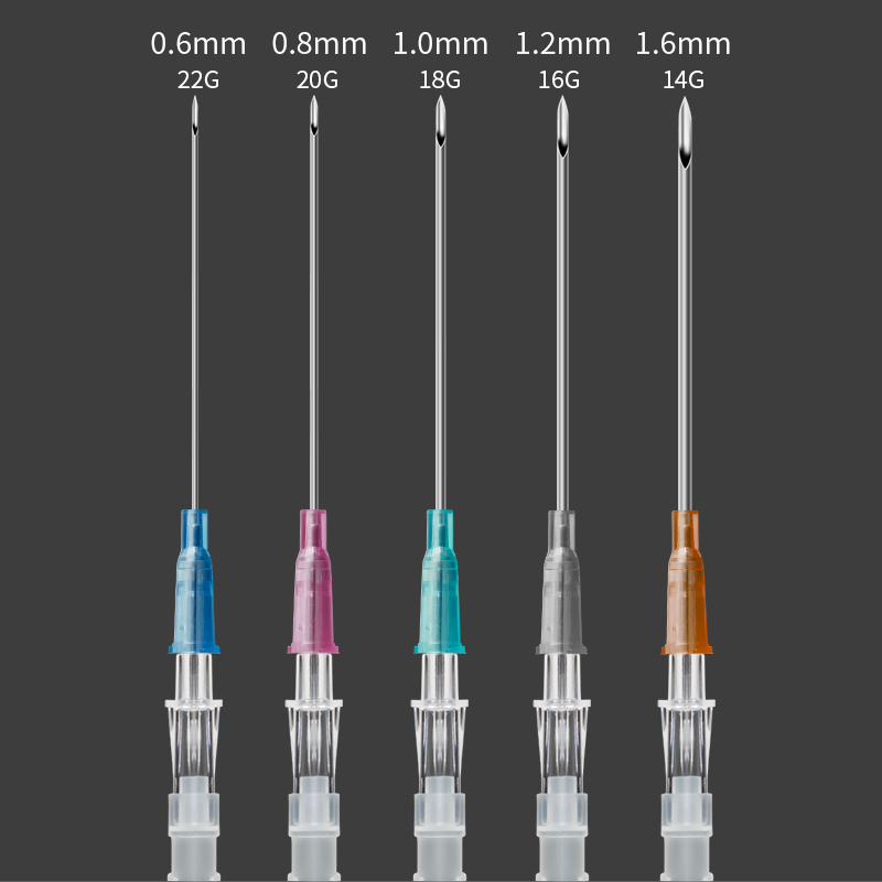 50PCS  tattoo Body piercing needles 14G 16G 18G 20G 22G Stainless Steel Catheter Piercing Needle
