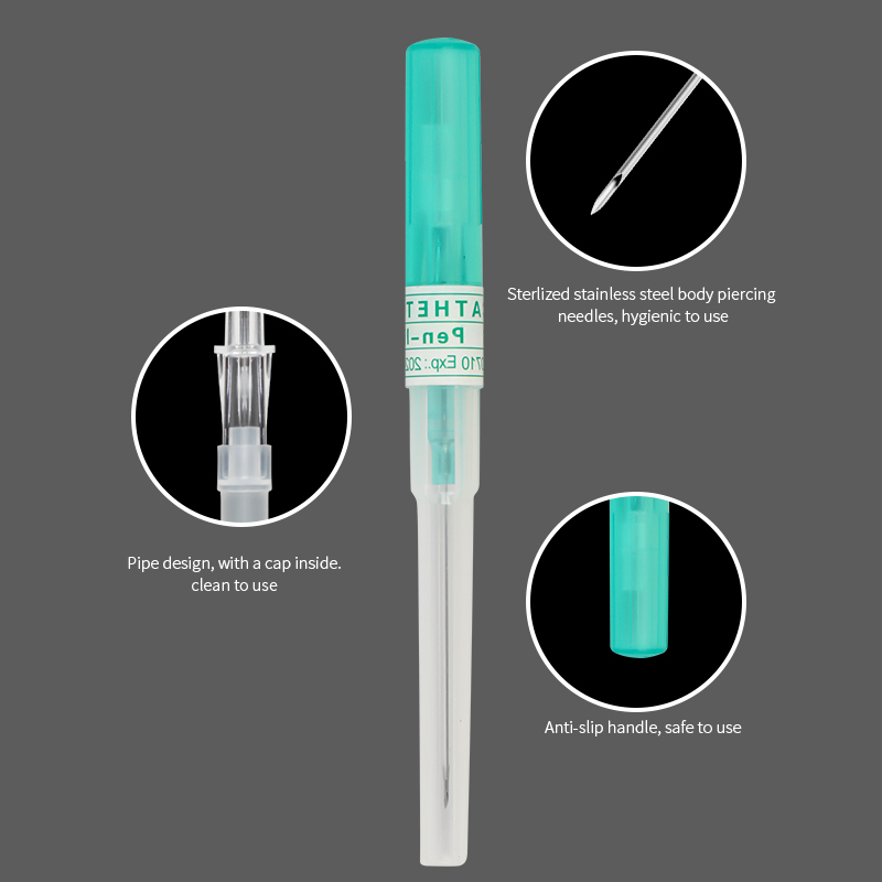 50PCS  tattoo Body piercing needles 14G 16G 18G 20G 22G Stainless Steel Catheter Piercing Needle