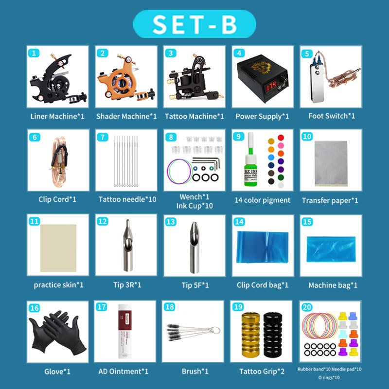 Cheap Tattoo Coil Machine Kit with Tattoo Power Supply  Foot Pedal