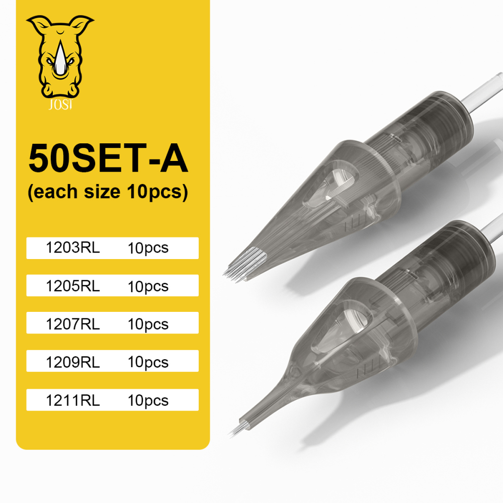 50Pcs RHINO Cartridge Tattoo Needles 0.35mm/0.3mm Mixed Disposable Safe Sterile Tattoo Needle