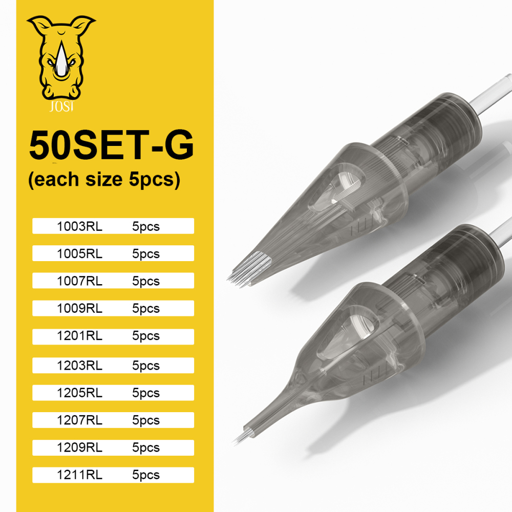 50Pcs RHINO Cartridge Tattoo Needles 0.35mm/0.3mm Mixed Disposable Safe Sterile Tattoo Needle