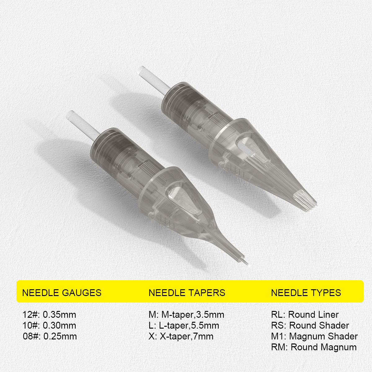 20Pcs RHINO Cartridge Tattoo Needles RL/RS/RM/M1 Disposable Stainless Steel Tattoo Needle