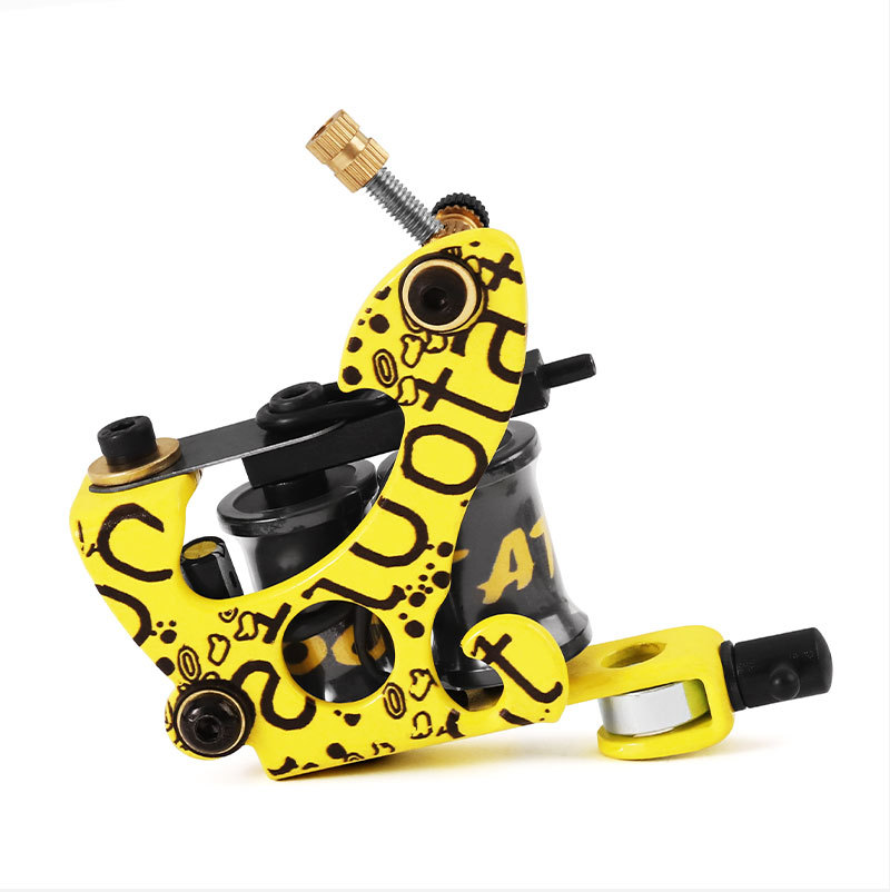 Professional Wire Cut Coil 8 Wrap Tattoo Machine Liners and Shaders Yellow Color Iron Tattoo Supplies