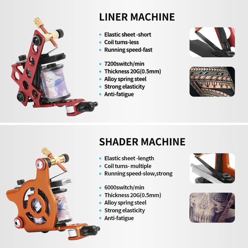 Tattoo Machine  Casting Iron 8 Wraps Coil Tattoo Supplies High Power  Liner Tattoo Machine Gun 