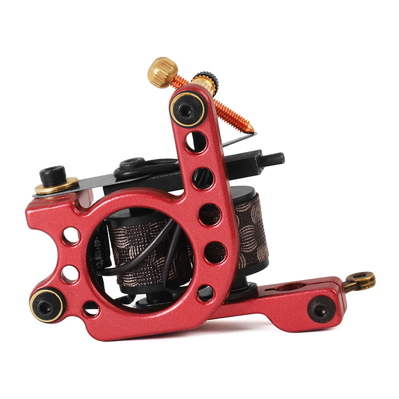 Professional Wire Cut Coil 10 Wraps Tattoo Machine Gun Liners and Shaders Red Color Handmade Casting Tattoo Supplies