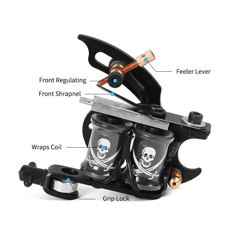 New Tattoo Machine Gun Casting Iron 8 Wraps Coil Tattoo Supplies High Power  Liner Tattoo Machine