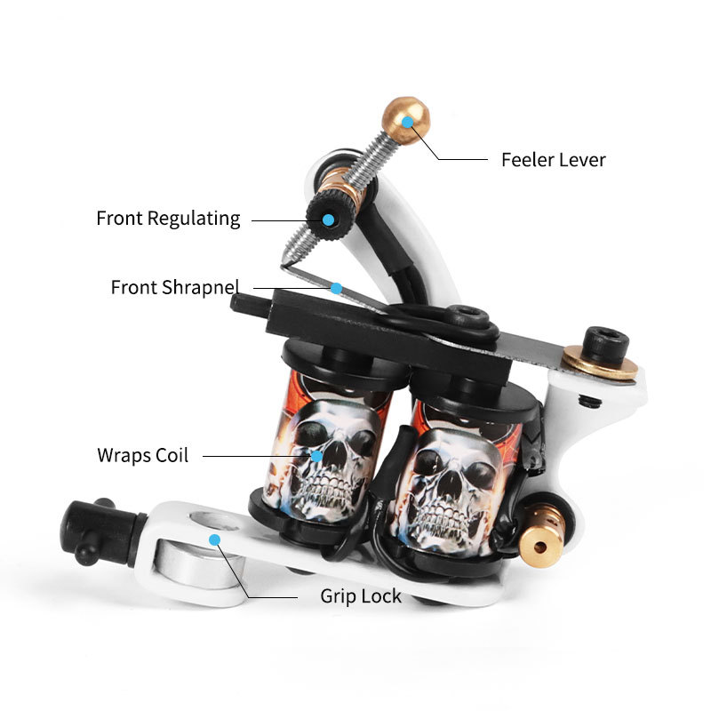 Top Tattoo Machine Gun 8 Warps Coil Cast Iron Machine For Liner Tattoo Supplies