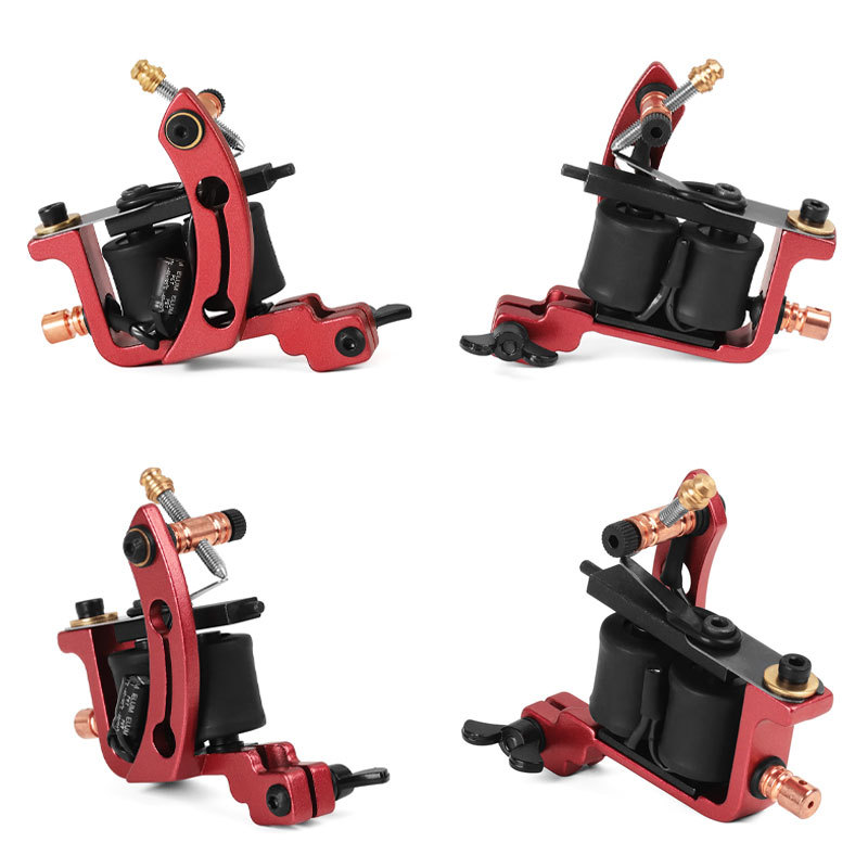 Professional Wire Cut Coil 10 Wraps Tattoo Machine Gun Liners and Shaders Red Color Handmade Casting Tattoo Supplies