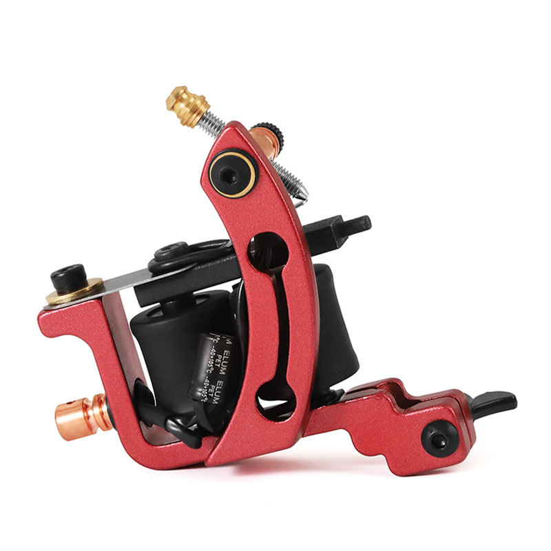 Professional Wire Cut Coil 10 Wraps Tattoo Machine Gun Liners and Shaders Red Color Handmade Casting Tattoo Supplies