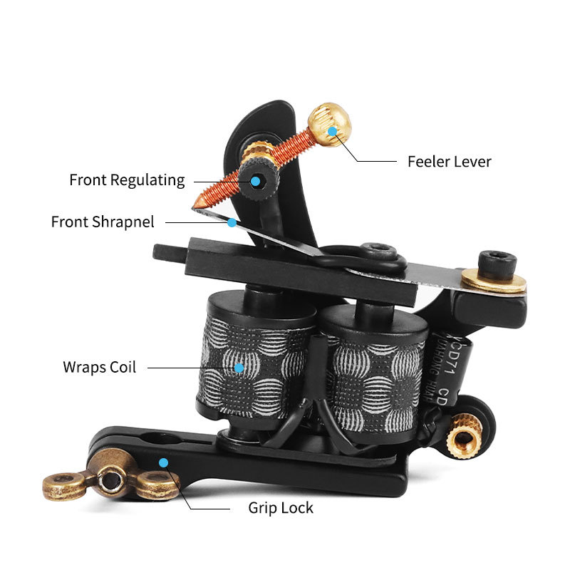 Professional Wire Cut Coil 10 Wraps Tattoo Machine Liners and Shaders Black Color Handmade Casting Tattoo Supplies