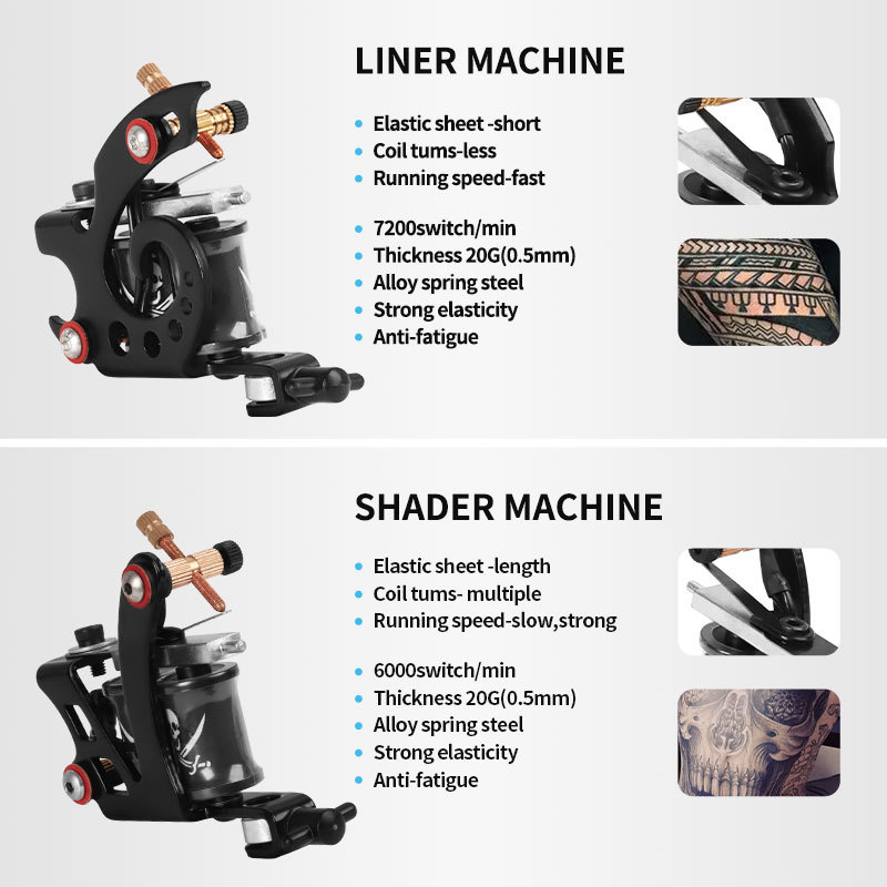 New Tattoo Machine Gun Casting Iron 8 Wraps Coil Tattoo Supplies High Power  Liner Tattoo Machine