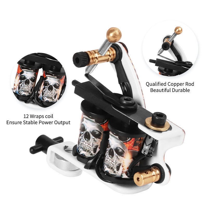 Top Tattoo Machine Gun 8 Warps Coil Cast Iron Machine For Liner Tattoo Supplies