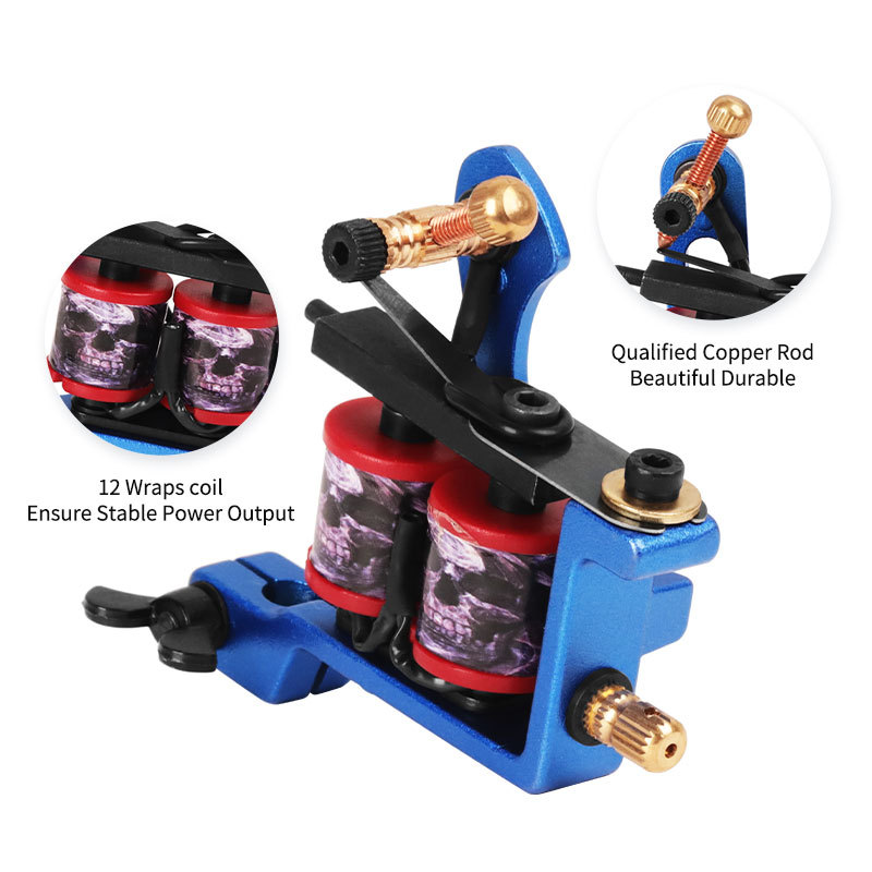 New Professional Tattoo Machine Gun 10 Warps Coils Cast Handmade Tattoo Machine Apply To Liner & Shader Tattoo Supply