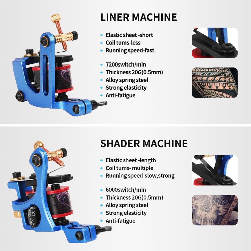 New Professional Tattoo Machine Gun 10 Warps Coils Cast Handmade Tattoo Machine Apply To Liner & Shader Tattoo Supply