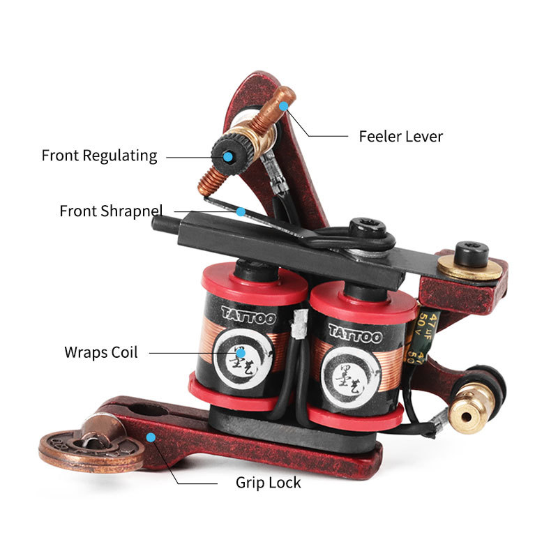Top Professional Wire Cut Coil 10 Wraps Tattoo Machine Gun Liners and Shaders Handmade Casting Tattoo Supplies