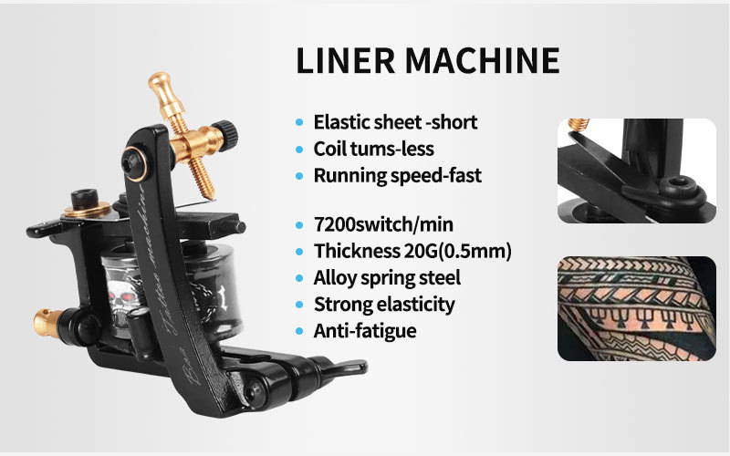 10 Wrap Coil Machine Liner and Shader Tattoo Machine Gun for Permanent Makeup