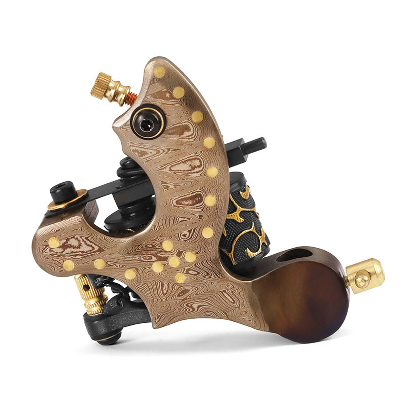 New Design Damascus Coil Tattoo Machine Handmade Casting 12 Wrap Coils Tattoo Guns Supply
