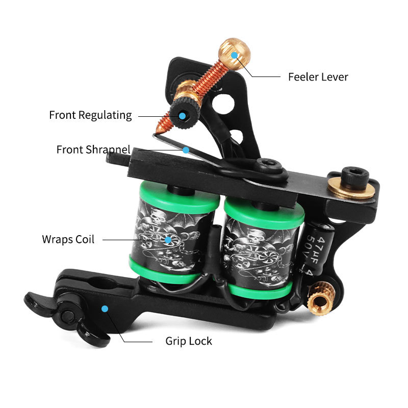 10 Wrap Coil Tattoo Machine Gun Permanent Makeup Handmade  Coil Tattoo Gun Liner and Shader Tattoo Machine