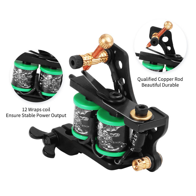 10 Wrap Coil Tattoo Machine Gun Permanent Makeup Handmade  Coil Tattoo Gun Liner and Shader Tattoo Machine