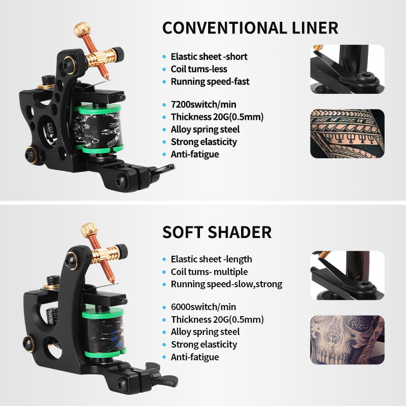 10 Wrap Coil Tattoo Machine Gun Permanent Makeup Handmade  Coil Tattoo Gun Liner and Shader Tattoo Machine