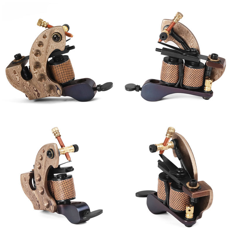 New Design Damascus Coil Tattoo Machine Handmade Casting 12 Wrap Coils Tattoo Guns Supply