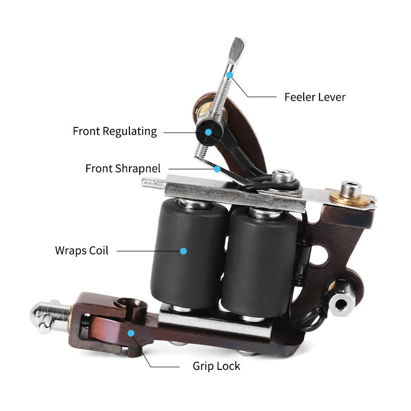 12 Wraps Coil Tattoo Machine shader Gun Permanent Makeup Coil Tattoo Gun Shader Tattoo Machine