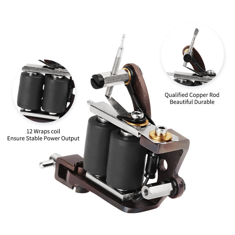 12 Wraps Coil Tattoo Machine shader Gun Permanent Makeup Coil Tattoo Gun Shader Tattoo Machine