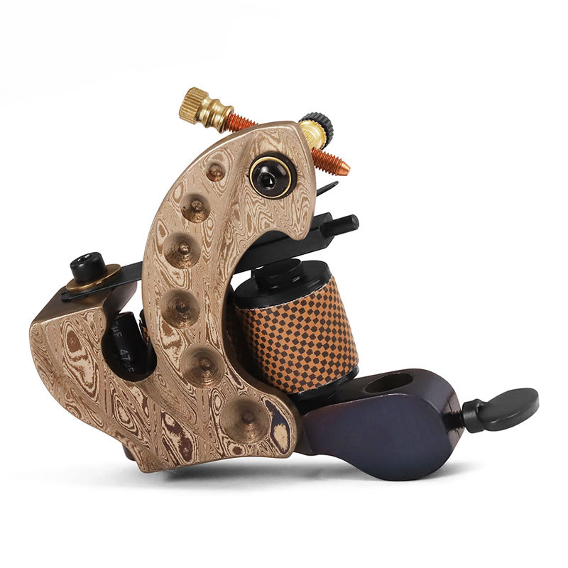 New Design Damascus Coil Tattoo Machine Handmade Casting 12 Wrap Coils Tattoo Guns Supply