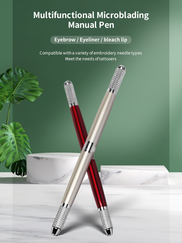 Stainless Steel Manual  Tattoo Eyebrow Eyeliner Lip Microblading Needle Pen for Semi-Permanent Makeup Tool