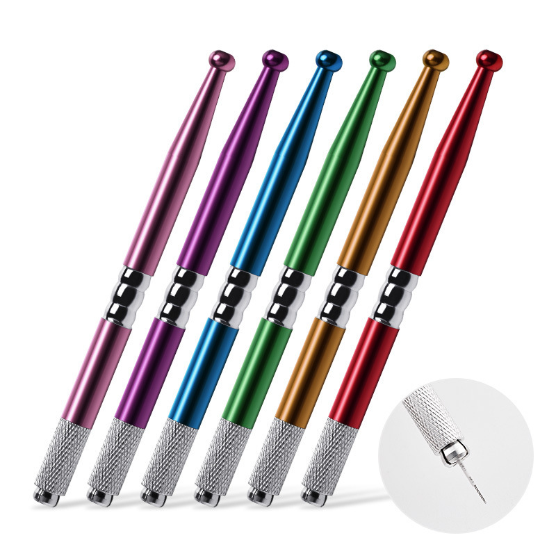 Microblading Pen Aluminum Manual Tattoo Eyebrow Pencil Permanent Makeup Tattoo Supplies ,6Colors