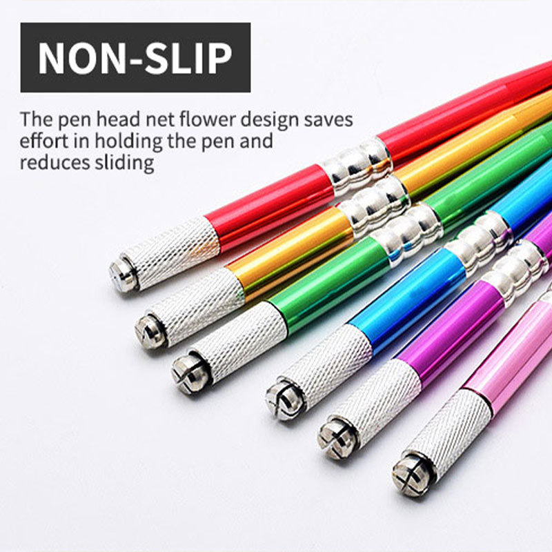 Microblading Pen Aluminum Manual Tattoo Eyebrow Pencil Permanent Makeup Tattoo Supplies ,6Colors