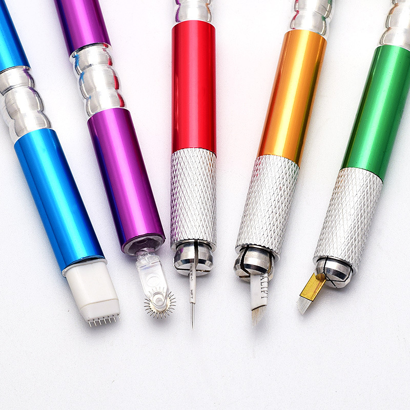 Microblading Pen Aluminum Manual Tattoo Eyebrow Pencil Permanent Makeup Tattoo Supplies ,6Colors