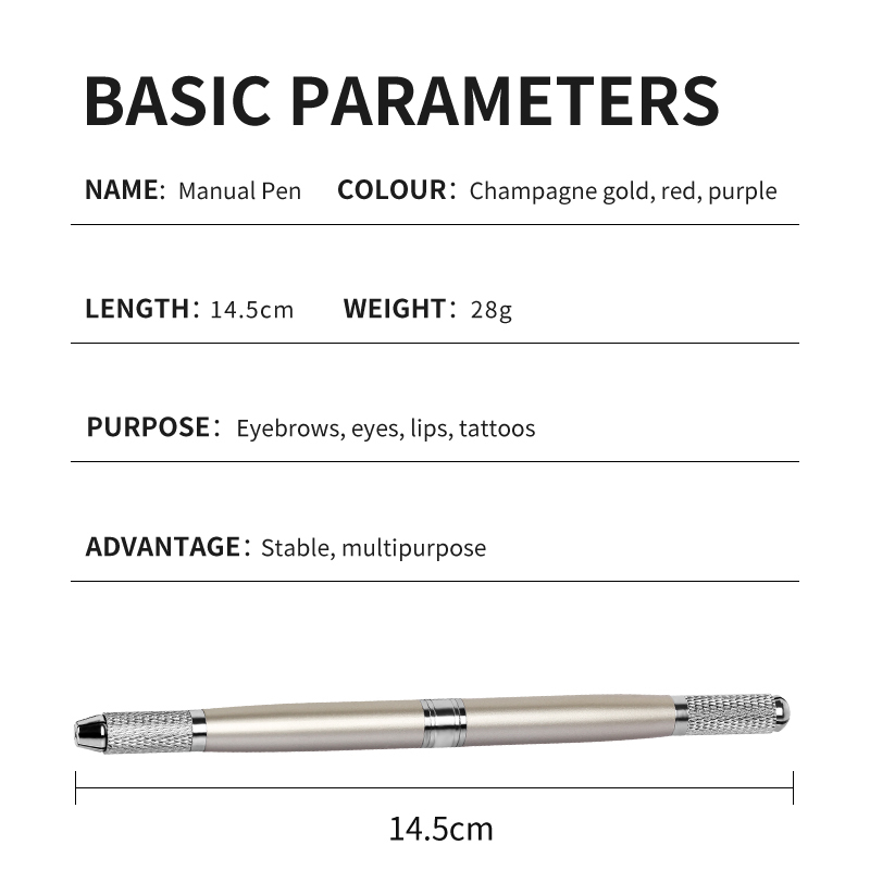Stainless Steel Manual  Tattoo Eyebrow Eyeliner Lip Microblading Needle Pen for Semi-Permanent Makeup Tool