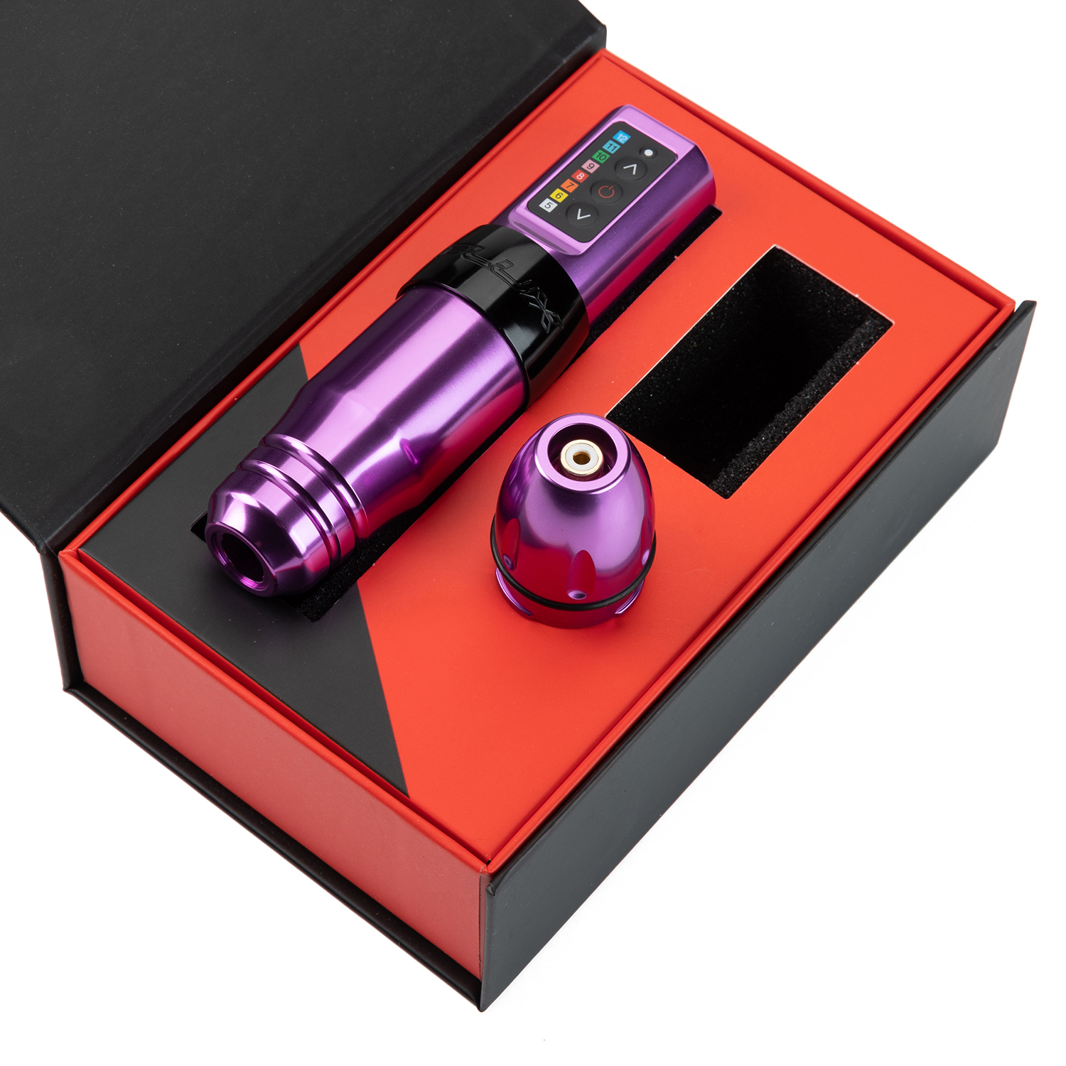 Flux S Wireless Tattoo Machine Kit Coreless Motor 1800mAh Battery Power SMP PMU RotaryTattoo Pen Set with 28MM Grip