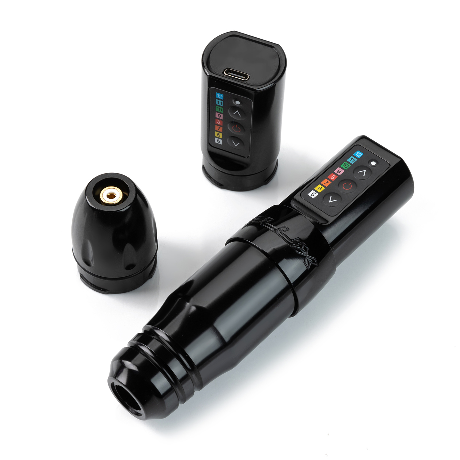Flux S Wireless Tattoo Machine Kit Coreless Motor 1800mAh Battery Power SMP PMU RotaryTattoo Pen Set with 28MM Grip