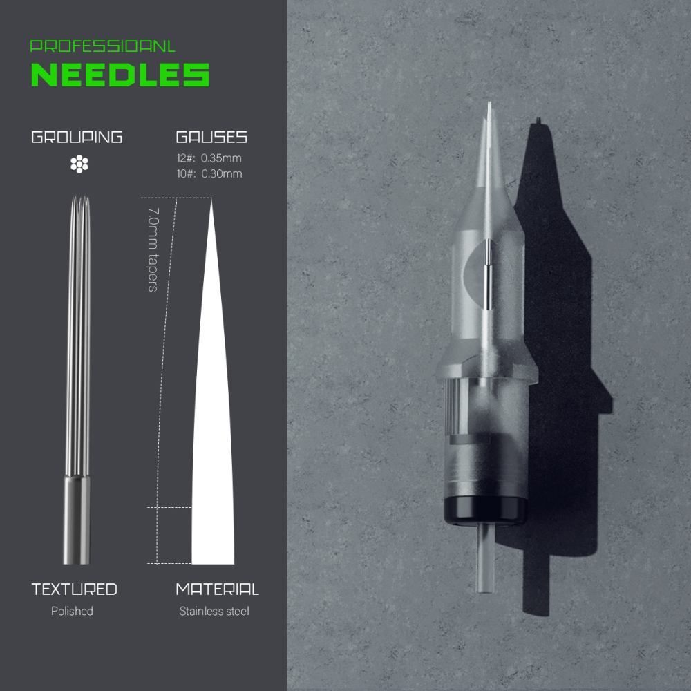 Mamba Tattoo Needles RL RS RM M1 20pcs 0.3MM 0.35MM PMU Disposable Sterilized Safety Cartridge Needle for Rotary Tattoo Machine