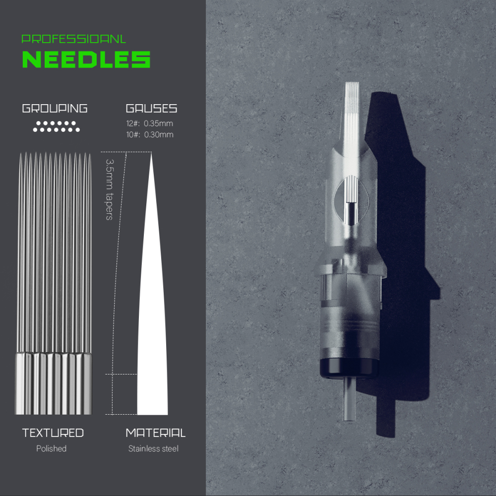 Mamba Tattoo Needles RL RS RM M1 20pcs 0.3MM 0.35MM PMU Disposable Sterilized Safety Cartridge Needle for Rotary Tattoo Machine