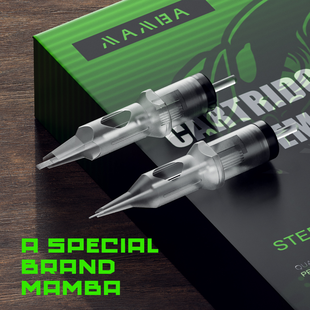 Mamba Tattoo Needles 50pcs Mixed Disposable Professional Sterilized Safety Cartridge Needle with Membrane System