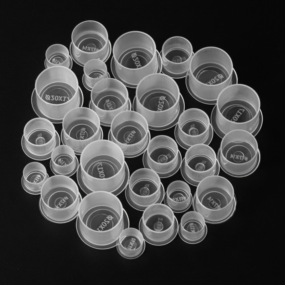 1000pcs/bag Transparent Plastic Tattoo Ink Cups  Holder Tattoo Supplies Pigment Caps