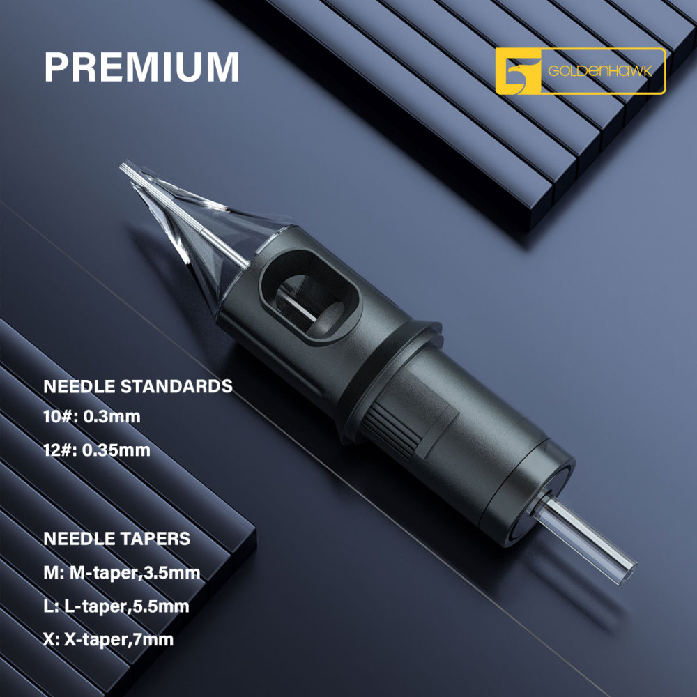 Goldenhawk Tattoo Needles Disposable Sterilized Safety 50pcs Mixed Cartridge Tattoo Needle