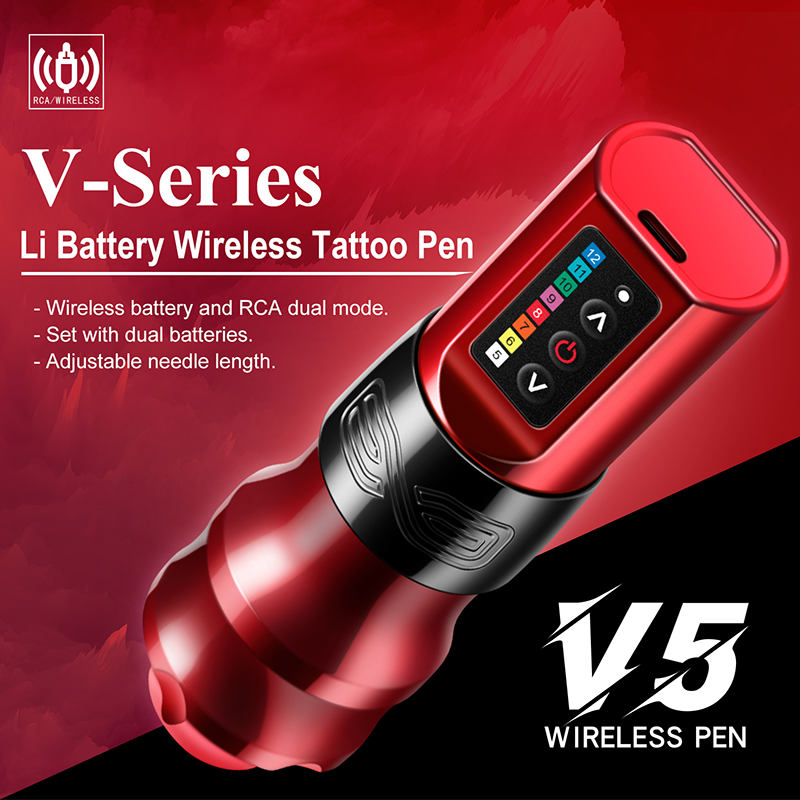 EXO Wireless Pen Rotary Tattoo Machine With Portable Battery Pack 2400mAh Strong Coreless Motor