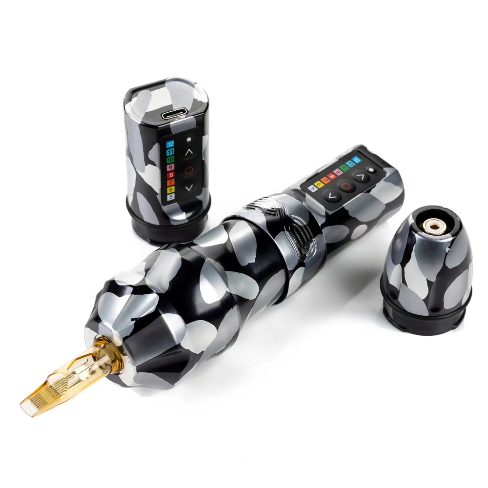 EXO Wireless Tattoo Machine Powerful Coreless Motor Chargeable Lithium Battery 2 Battery RotaryTattoo Pen Set