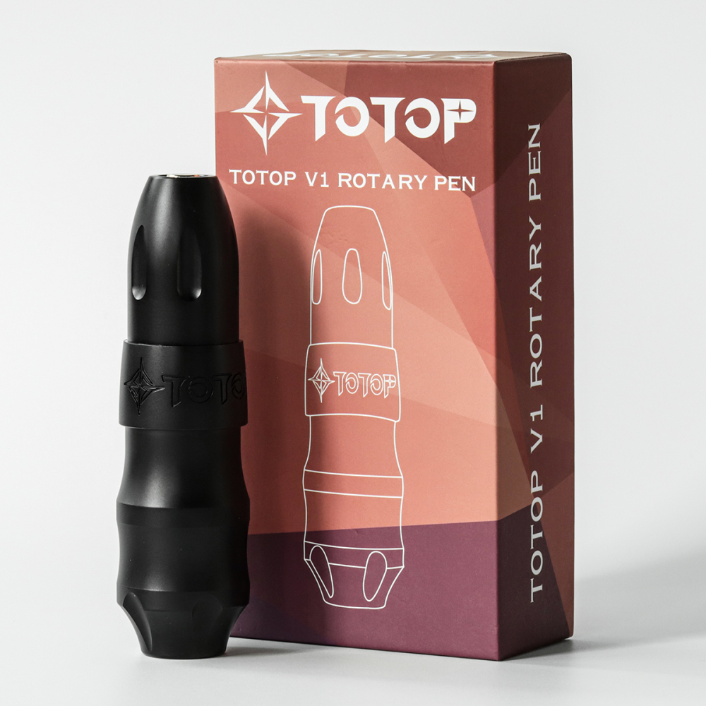 TOTOP New Powerful Tattoo Machine Gun Matting Black Gray RCA Interface Rotary Tattoo Pen