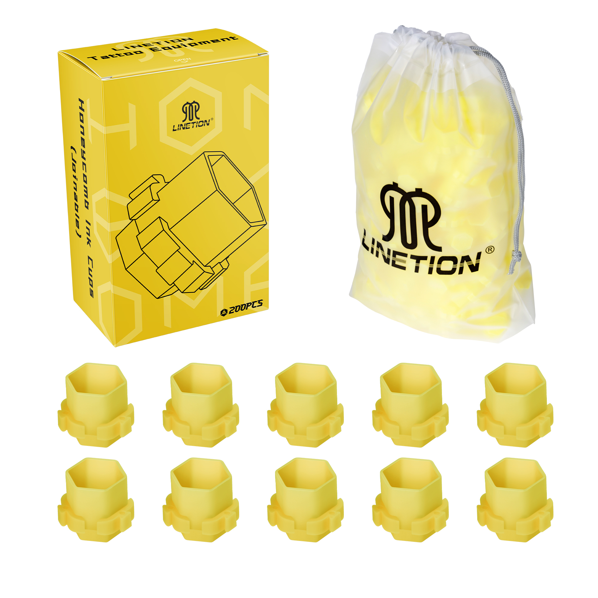 200pcs Honeycomb Tattoo Ink Cups Disposable Plastic Pigment Holder Cups