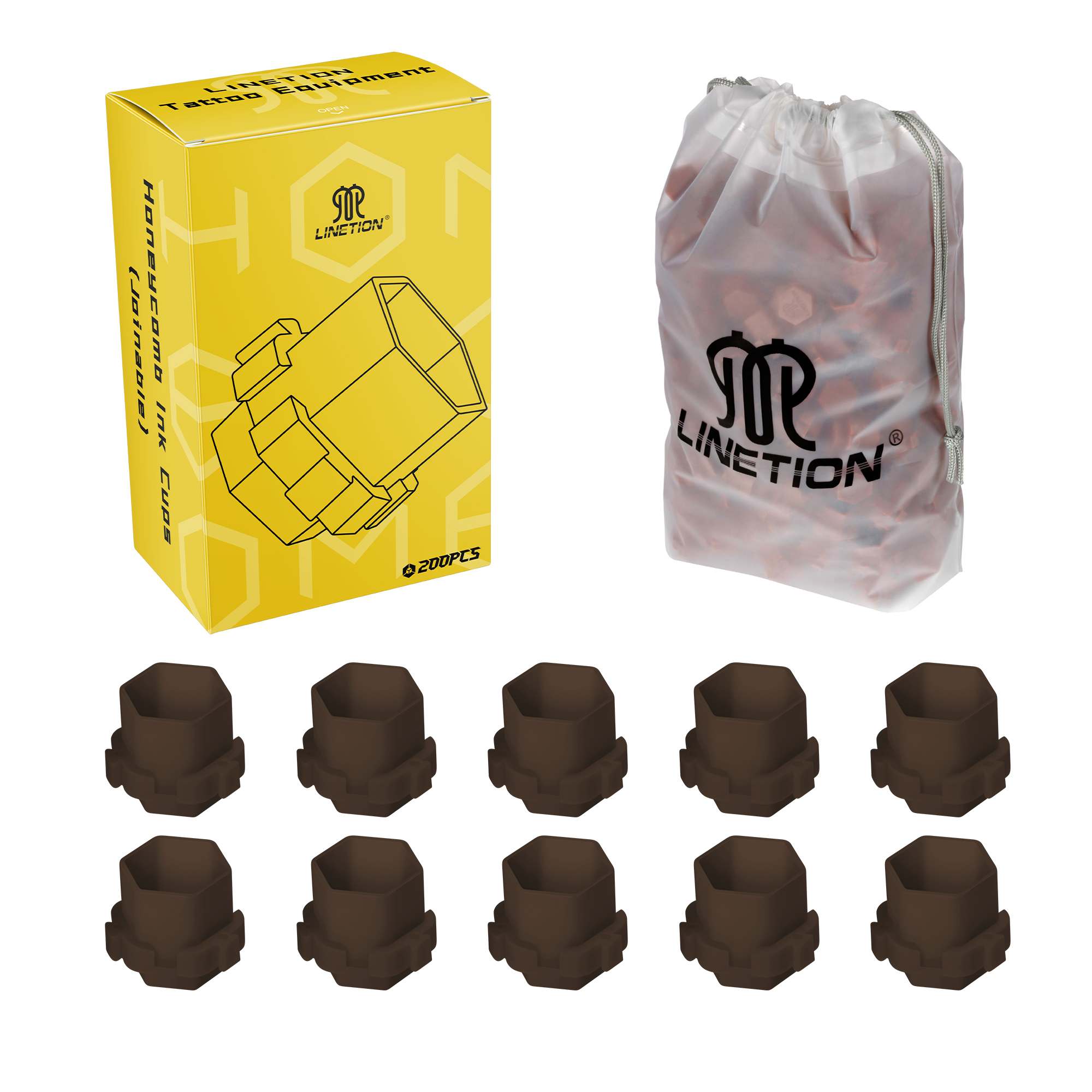 200pcs Honeycomb Tattoo Ink Cups Disposable Plastic Pigment Holder Cups
