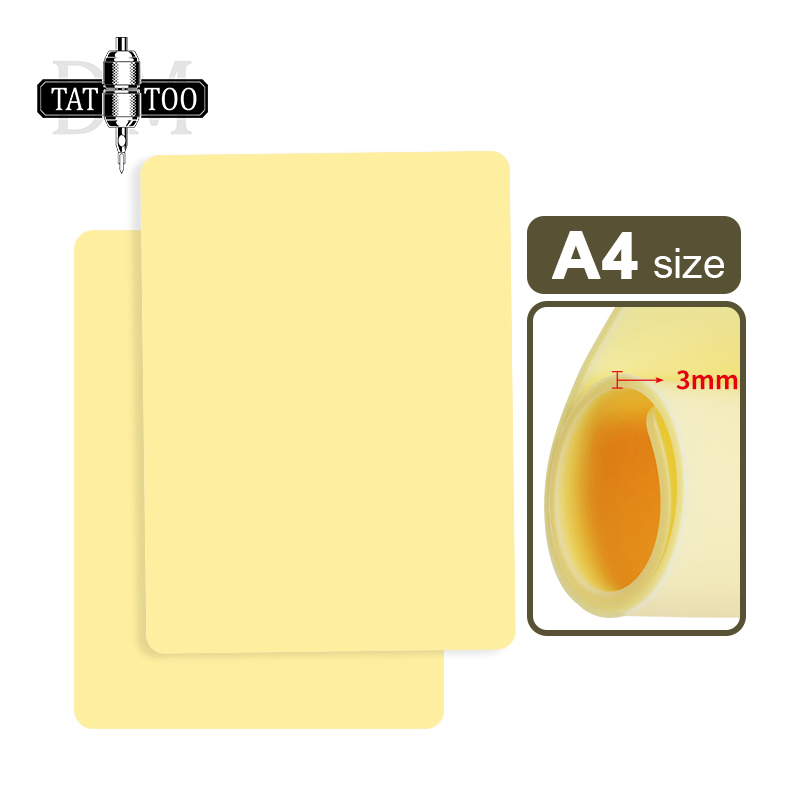 3MM A4 Size Tattoo Practice Skin Double Sides Silicone Microblading Eyebrow Permanent Makeup Practice Skin Tattoo Supplies